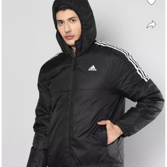 Adidas Essentials Insulated Hooded Jacket Black Sz.S - Picture 2 of 12